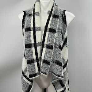 Original USA sleeveless Buffalo check acrylic cardigan